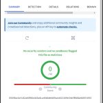 VIRUSTOTAL: No security vendors and no sandboxes flagged this file as malicious